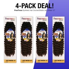  4-PACK/6-PACK JAZZ WATER 12" - FREETRESS SYNTHETIC CROCHET BRAID BULK HAIR