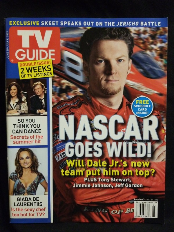 TV GUIDE JUNE 25 JULY 8 2007 NASCAR DALE EARNHARDT JR. COVER W/ GIADA LAURENTIIS