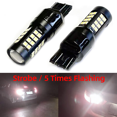7440 7443 LED Backup Bulb 6000K Super Bright White Flashing Strobe Reverse Light