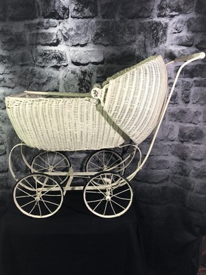 wicker doll buggy
