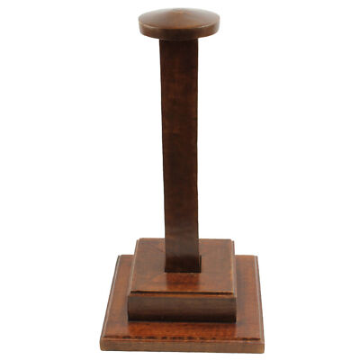 #ad MANGO WOOD HELMET ARMOR STAND HANDCRAFTED SQUARE BASE POLISHED WOOD DISPLAY $39.99