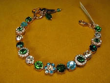 MARIANA BRACELET SWAROVSKI CRYSTALS BLUE GREEN CLEAR MULTI COLOR Rose Gold PL