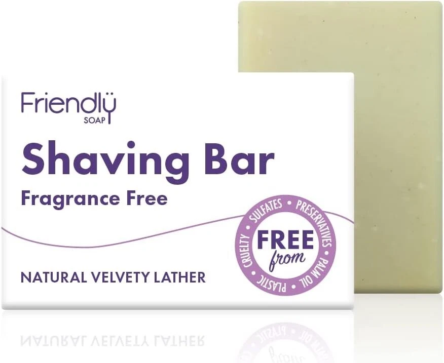 Friendly Soap - Natural Fragrance-Free Shaving Soap, Gentle, Smooth & Sens. 95g.