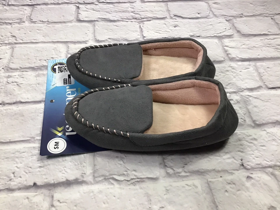 Isotoner Womens Slip On Moccasins Grey Inside Outside Sole Size Small 5/6 - Image 3 of 4