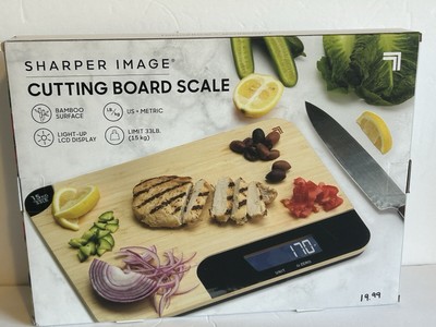 NEW Bamboo Cutting Board with Integrated Scale 2in1 Sharper Image