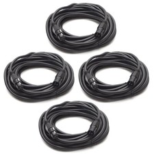 4 Pack of Heavy Duty 30 Foot Pro Audio DJ XLR Microphone Cable Mic Cords