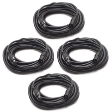 4 Pack of Heavy Duty 30 Foot Pro Audio DJ XLR Microphone Cable Mic Cords
