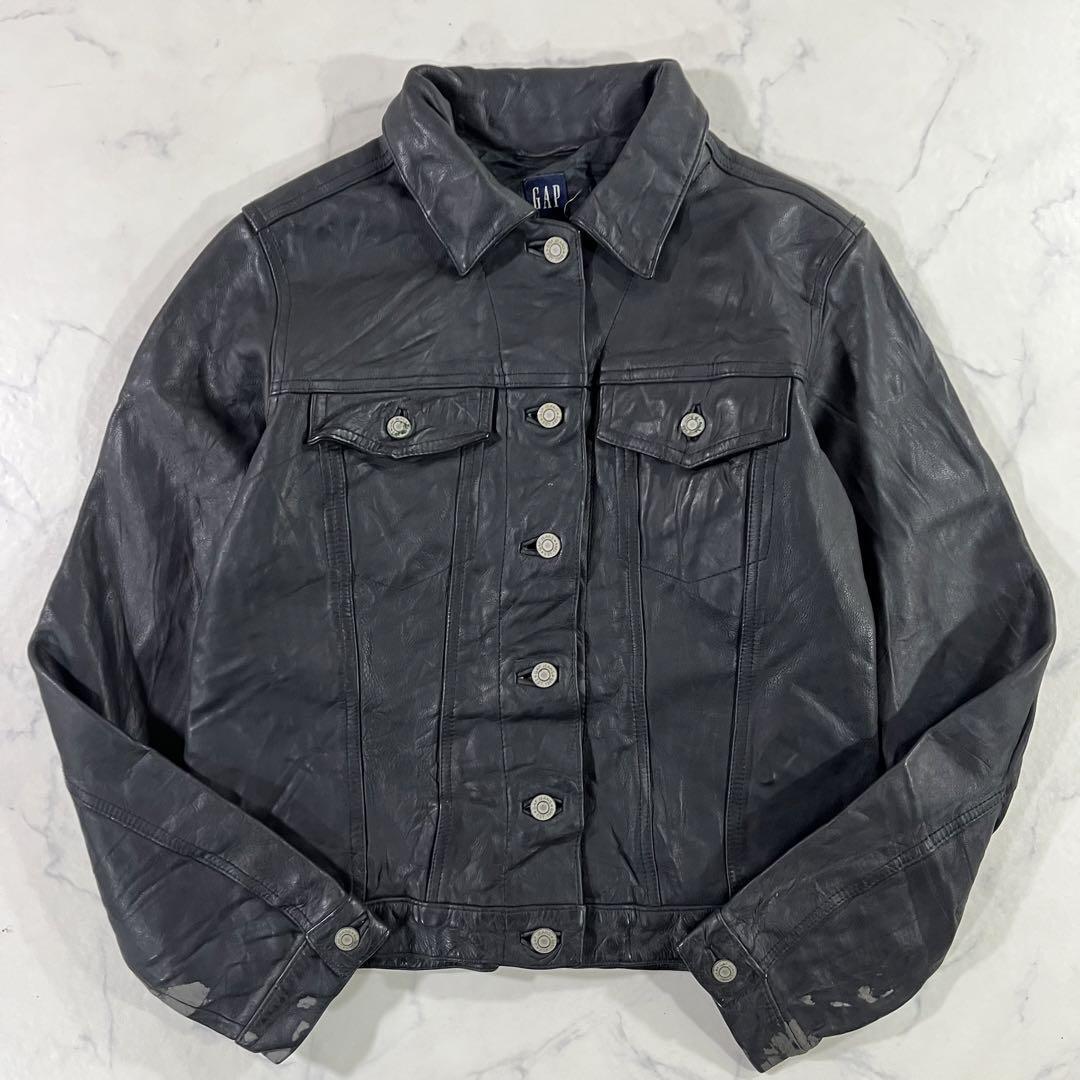 Authentic GAP y2k 3rd type leather Jacket black old vintage Authentic GAP y2k 3rd type leather Jacket black old vintage