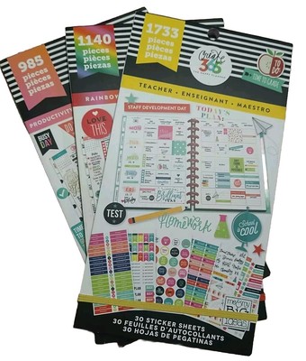 Create 365 The Happy Planner Calendar Stickers Lot Variety 3 Books + Bonus