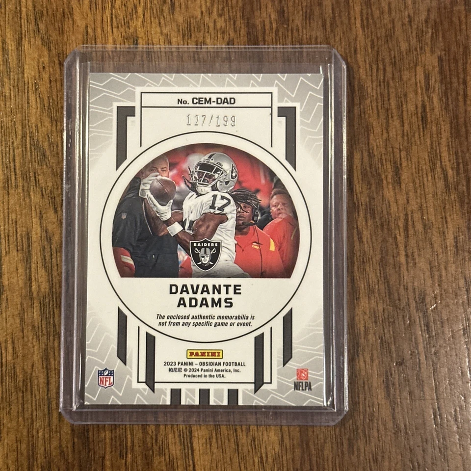 2023 Panini Obsidian Davante Adams Cutting Edge /199 - Image 2 of 2