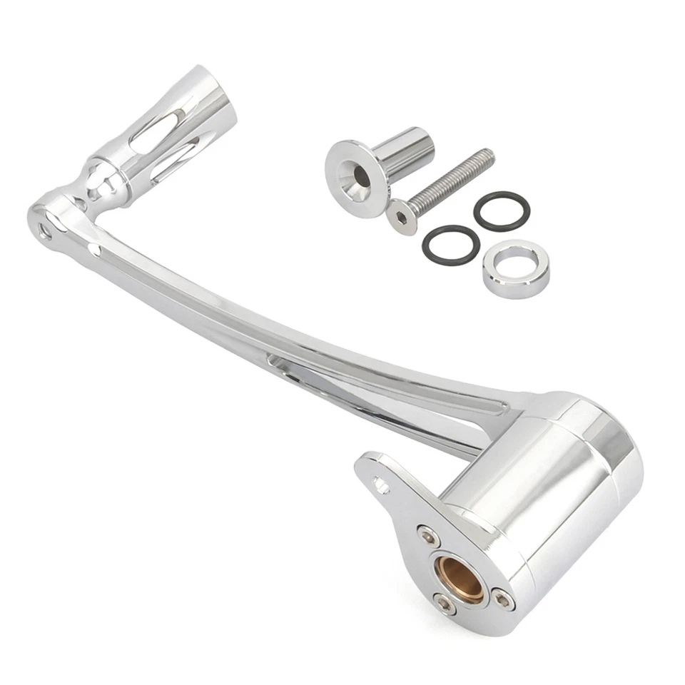 Brazo de freno cromado CNC talón puntera palanca de cambio clavija para Harley Softail Fat Boy 00-17 Foto 4 de 4