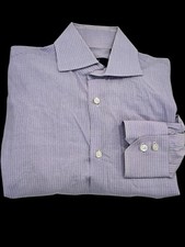HUGO BOSS DRESS SHIRT REGULAR FIT PLAID CHECK BUTTON UP LIGHT PURPLE 14.5 32/33
