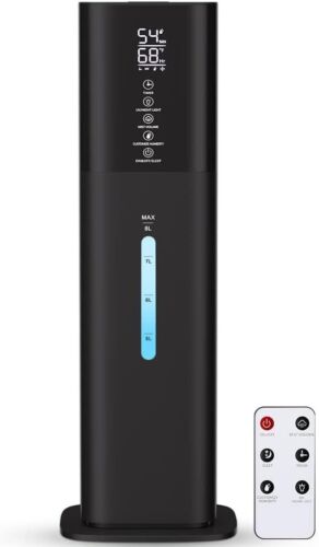 Humidifiers Large Room Bedroom with 7 Colors Light, 2.1Gal(8L) 3 Speed Black