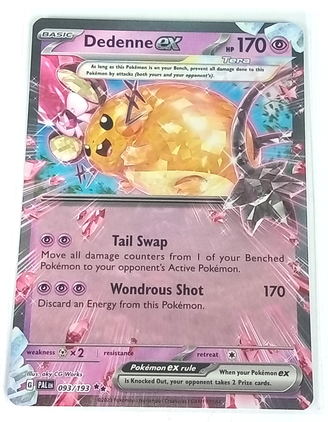 Dedenne Ex 93/193 Paldea Evolved Holo Rare Pokémon Card 2023