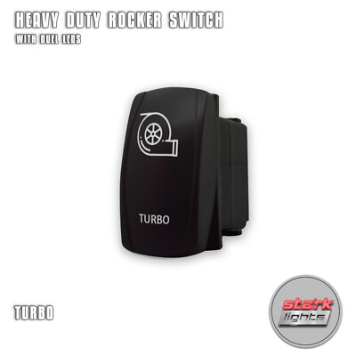 Blue LED Laser Etched Rocker Switch - 20A 12V 5-Pin DPST, Vertical Mount, IP66 Waterproof For Cars, Boats, & More