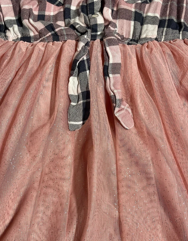 Vestido Justice Girls Franela Con Brillante Giro Toile Falda Juvenil Talla 8 Foto 4 de 4