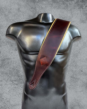 Deluxe 4 wide Bass Strap | Wide Brown Leather...