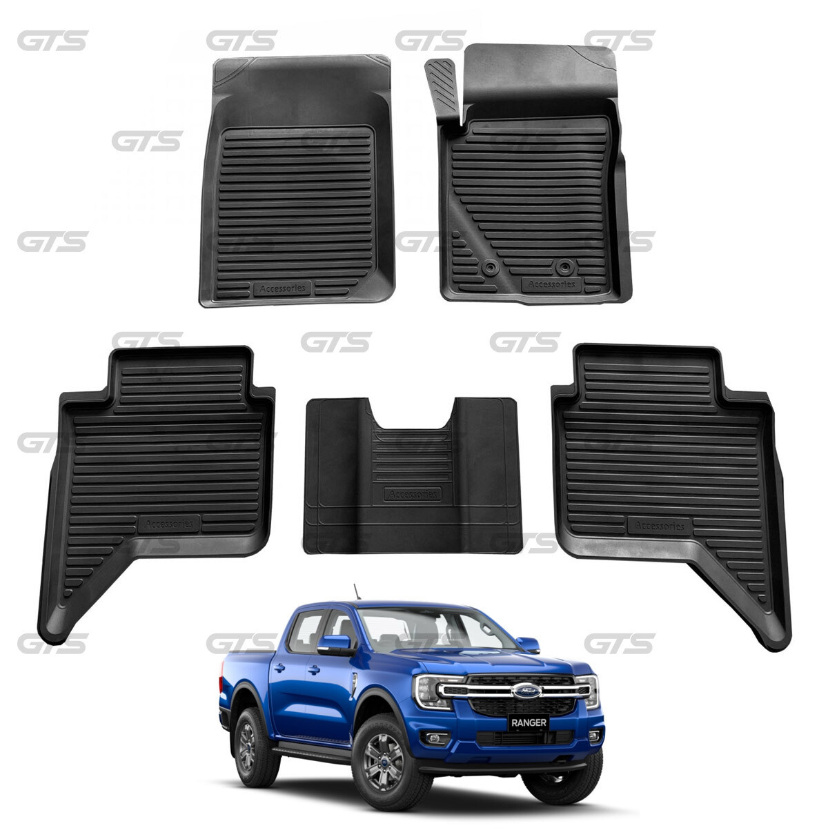 For Ford Ranger Double Cab Wildtrak 2022 23 RHD Rubber 3D Floor Mat