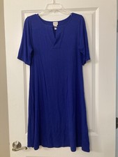 Chicos dress 0, Cobalt Blue, Short Sleeves, A-line