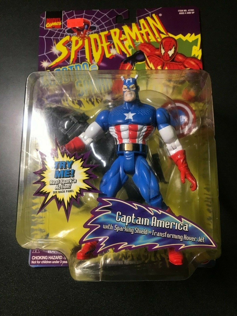 激レア！スパイダーマン Electro Spark キャプテン・アメリカ Toy Biz Spider-Man Electro Spark Captain America w Spark