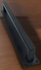 Barn Door Square Handle 11.75" Rustic Pull Matte Black, Base Flush 12.5" x 1.6"