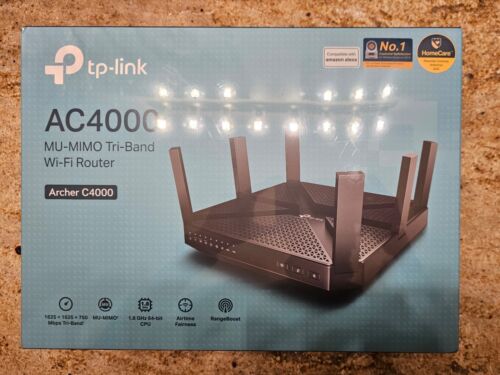 NEW TP-Link AC4000 Tri-Band WiFi Router MU-MIMO VPN Server 1.8GHz CPU - Zdjęcie 1 z 2