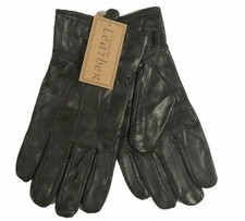 Mens Gloves Size L Genuine Leather Soft Black 100 Wool Lined Driving Winter