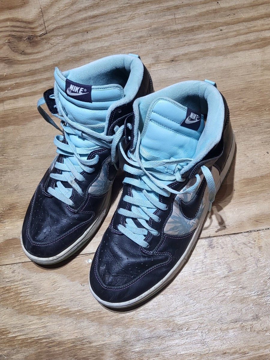 Nike Dunk High Premium Santana 312786-003 Black Leather Men 12