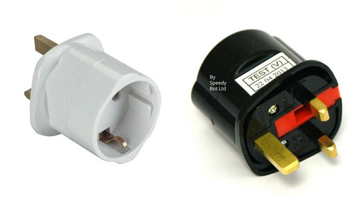 Adaptador de viaje enchufe de red de 2 pines Schuko/Schuko/Shuko Europa enchufe de la UE al Reino Unido - Imagen 4 de 4