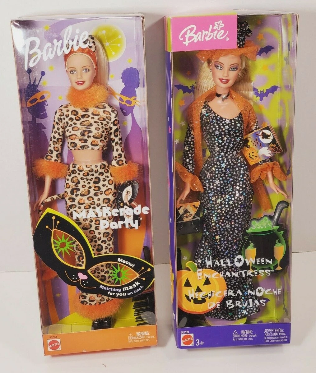 Lot Two (2) NEW Halloween Barbie's: Maskerade Party #56284 & Enchantress  #B6269