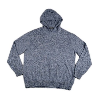 Saks Fifth Avenue Modern Light Wool Cashmere Pullover Hoodie Mens XXL  Blue