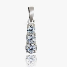 6.00Ct. Round Shape Certified White Diamond Pendant In 925 Silver - Tariffs Free