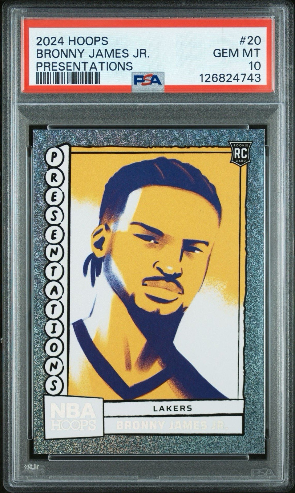 2024 PANINI NBA HOOPS PRESENTATIONS #20 BRONNY JAMES JR SSP - PSA 10 GEM MINT