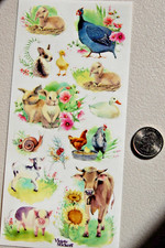 Violette stickers FARM ANIMALS bird cow chicken pig goat lamb duck cute snail