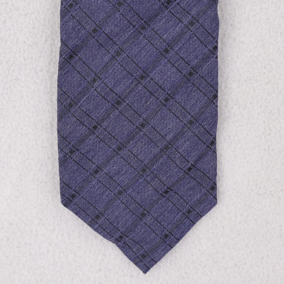 John Varvatos Mainline Silk Blend 7 FOLD Neck Tie Blue Luxury 3" Italy - Image 2 of 4