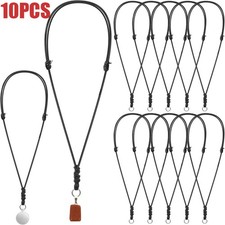 10 Pcs Black Waxed Cotton Cord Necklace String Rope with Clasp for Jewelry Ma...