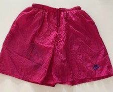 NIKE Vintage Embroidered Nylon Shorts Large Back Swoosh Logo Size M