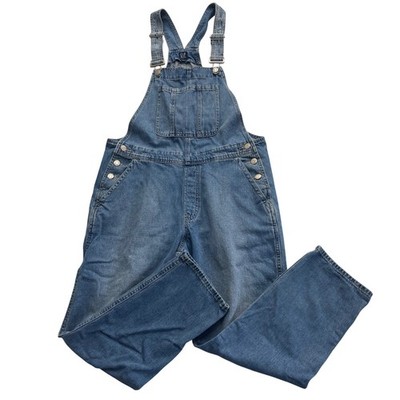 Gap Slouchy Denim Overalls Womens M Blue Cotton Bib Jumpsuit Cottage Utility