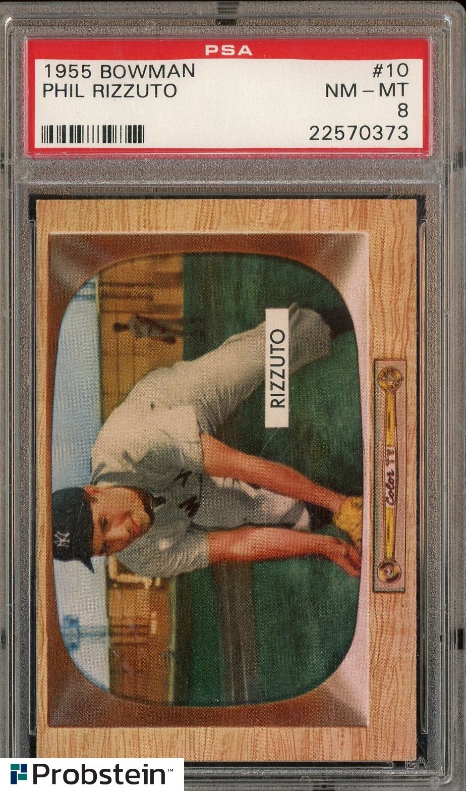 1955 Bowman #10 Phil Rizzuto New York Yankees HOF PSA 8 NM-MT