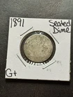 1891 P Seated Liberty Silver Dime Good U.S. 10c Type Coin (Raw19064)
