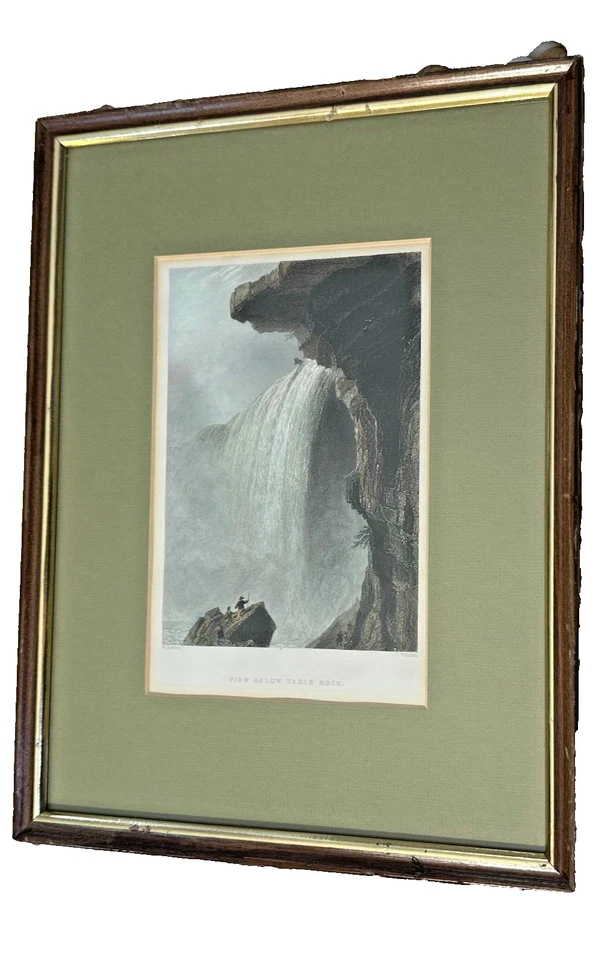 Impresión antigua "Ver debajo de la mesa roca" W.J. Bartlett & R. Brandan siglo XIX Foto 3 de 4