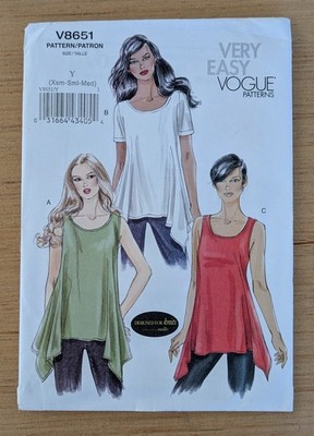 Vogue Patterns Very Easy V8651 Women's Close Fitting Tunic Top Pattern Size XS-M
