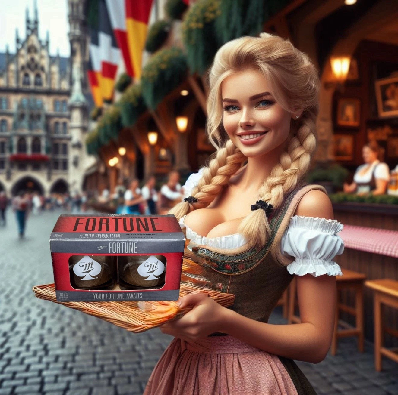 Miller Fortune Spirited 11oz Rocks Glasses Ace of Spades Box Set Breweriana RARE