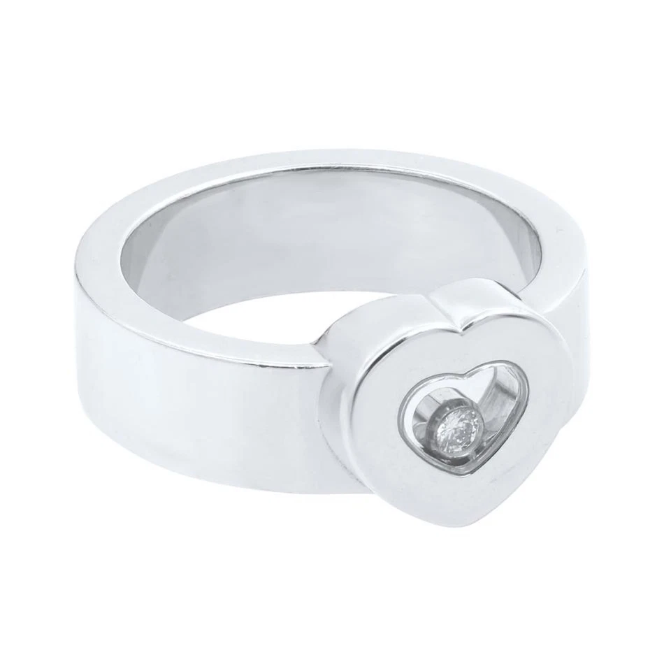 Anillo Chopard Happy Diamond Oro Blanco 18K 0.05Cttw Talla 6 Foto 3 de 4