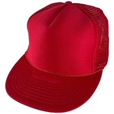 Vintage NEW OTTO Rope, RED Blank SnapBack Blank Trucker Hat Cap, Add Logo Patch