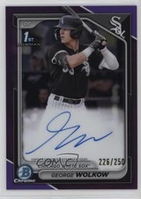 2024 Bowman Chrome Prospect Purple Refractor 226/250 George Wolkow Auto 3hd