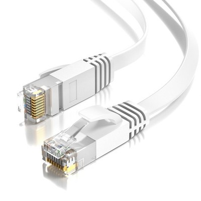 2m CAT 6 Flachkabel Patchkabel Netzwerkkabel Ethernet LAN Kabel - WEIß
