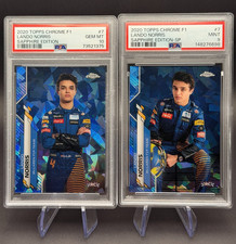 2020 Topps Chrome Sapphire Formula 1 7 Lando Norris Base and SP Sitting