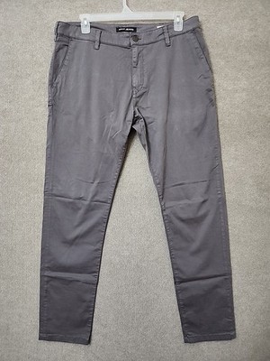 Mavi Jeans Johnny Slim Leg Pants Mens 38x34 Gray Stretch