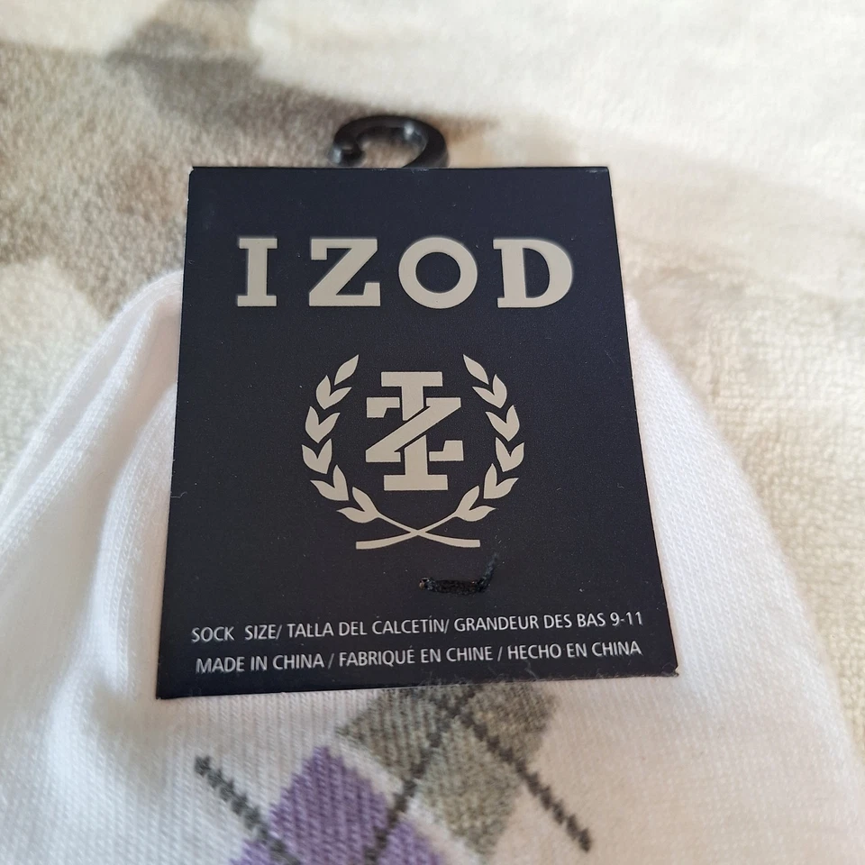 Calcetines al tobillo Izod para mujer talla única púrpura argyle corte bajo tacón abrazador Foto 3 de 4